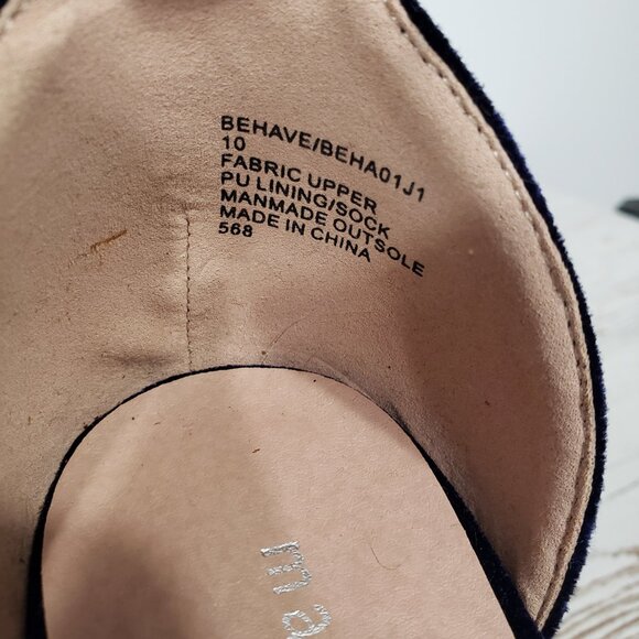 Madden Girl  Purple Velvet  Embroidered Floral Open Toe Heels  Behave  Size 10 - Picture 3 of 8